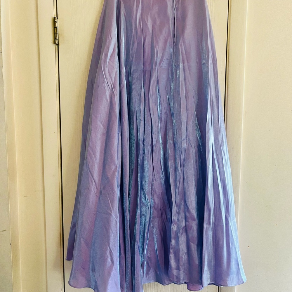VTG Y2K Ethereal Forest Fairycore Celestial Dreamy Lilac Satin Maxi Party Skirt - Picture 8 of 10